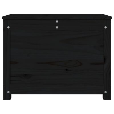vidaXL Caixa de arrumação 60x32x45,5 cm madeira de pinho maciça preto