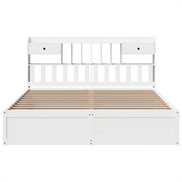 vidaXL Cama sem colch&atilde;o 180x200 cm madeira de pinho maci&ccedil;a branco