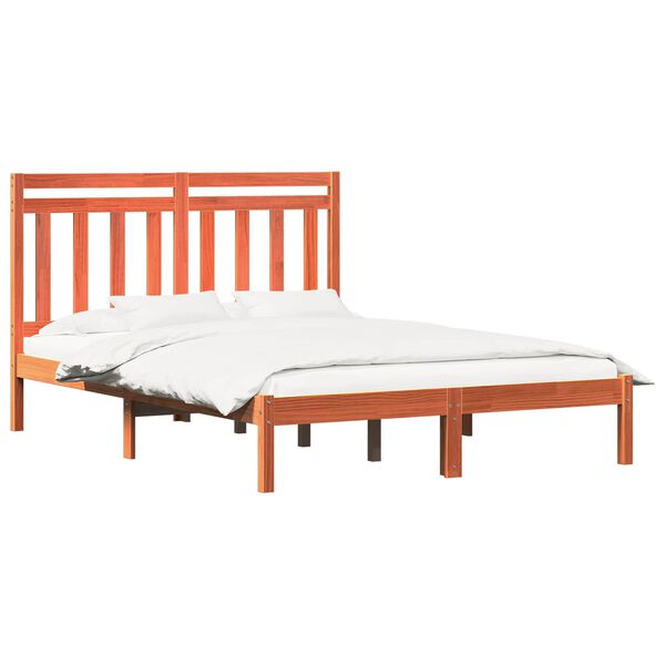 vidaXL Estrutura da Cama Marrom Cera 205,5 x 165,5 x 100 cm