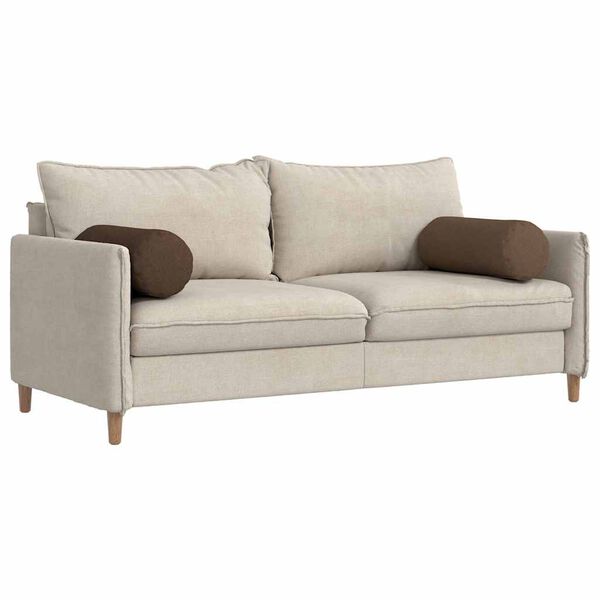 vidaXL Almofadas de Apoio 2 pcs Castanho &Oslash; 25 x 70 cm tecido