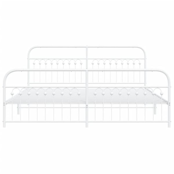 vidaXL Estrutura de cama com cabeceira e pés 193x203 cm metal branco