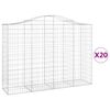 vidaXL Cestos gabi&atilde;o arqueados 20pcs 200x50x140/160 ferro galvanizado