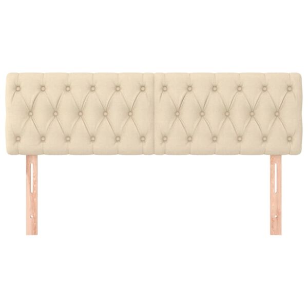 vidaXL Cabeceiras creme 160x7x78/88 cm tecido