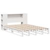 vidaXL Cama com estante sem colch&atilde;o 140x190 cm madeira maci&ccedil;a branco