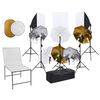 vidaXL Kit est&uacute;dio fotogr&aacute;fico com l&acirc;mpadas/sombrinhas/fundo/refletor