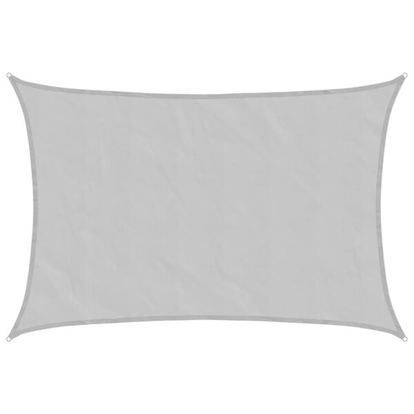 vidaXL Para-sol estilo vela 3x2 m oxford 100% poli&eacute;ster cinzento-claro