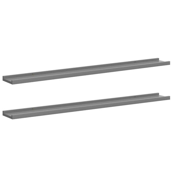 vidaXL Prateleiras de parede 2 pcs 100x9x3 cm cinzento