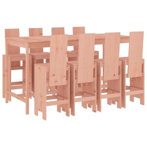 vidaXL 9 pcs conjunto de bar para jardim madeira de douglas maci&ccedil;a