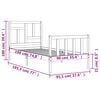 vidaXL Estrutura cama de solteiro c/ cabeceira madeira maci&ccedil;a