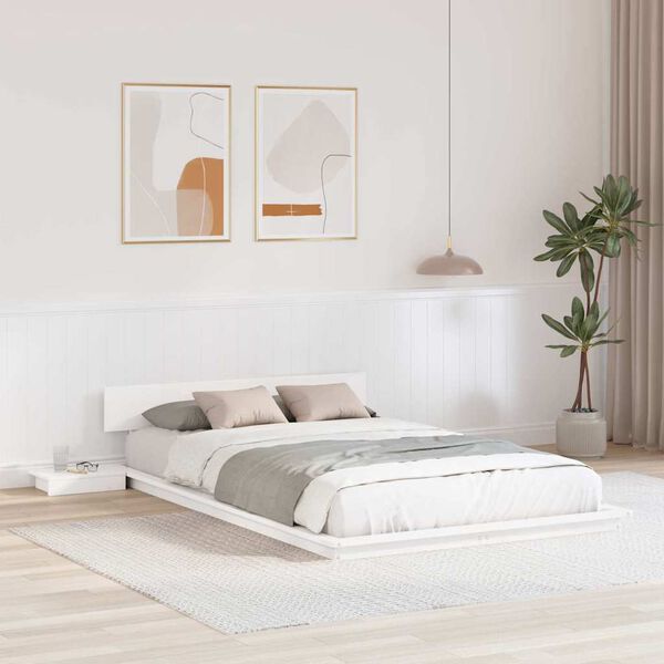 vidaXL Estrutura da Cama Branco 120 x 190 cm madeira