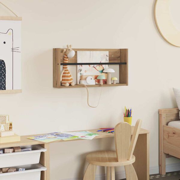 vidaXL Estante de Revistas Carvalho Artesanal 60 x 12 x 30 cm