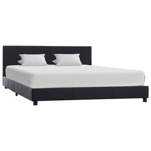 vidaXL Estrutura de cama 140x200 cm couro artificial preto