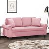 vidaXL Sof&aacute; 2 lugares c/ almofadas decorativas 140 cm veludo rosa