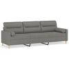 vidaXL Sof&aacute; 3 lugares + almofadas/almofad&otilde;es 210cm tecido cinza-escuro