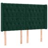 vidaXL Cabeceira cama c/ abas veludo 147x16x118/128 cm verde-escuro