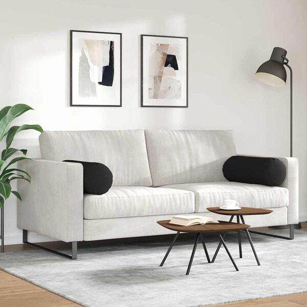 vidaXL Almofadas de Apoio 2 pcs Preto &Oslash; 25 x 70 cm