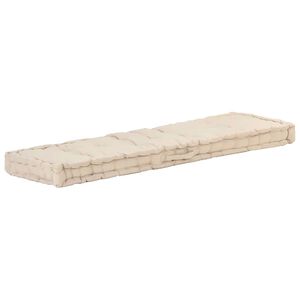 vidaXL Almofad&atilde;o p/ m&oacute;veis de paletes algod&atilde;o 120x40x7 cm bege