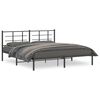 vidaXL Estrutura de cama em metal com cabeceira 180x200 cm preto