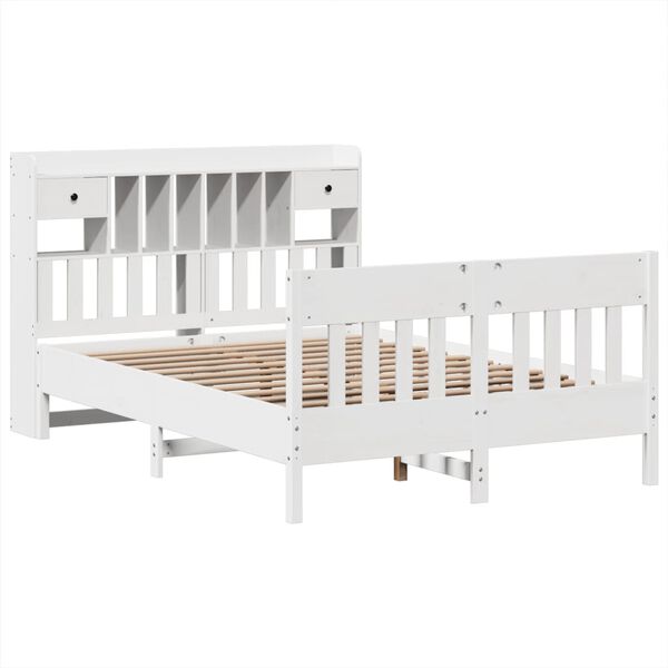 vidaXL Cama sem colch&atilde;o 150x200 cm madeira de pinho maci&ccedil;a branco