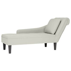 vidaXL Chaise-longue com apoio de braço direito veludo creme
