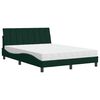 vidaXL Cama com colch&atilde;o Hanko 120x200 cm veludo verde-escuro