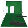 vidaXL Kit de est&uacute;dio fotogr&aacute;fico com conjunto de ilumina&ccedil;&atilde;o e fundo