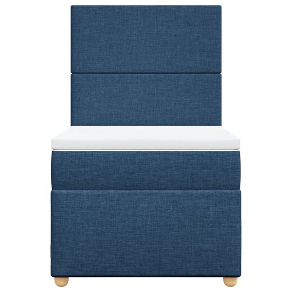vidaXL Cama com molas/colch&atilde;o 90x200 cm tecido azul