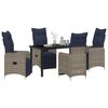vidaXL Conjunto de Mesa e Cadeiras 5 pcs Cinzeto Rattan de PE