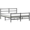 vidaXL Estrutura de cama com cabeceira e p&eacute;s 160x200 cm metal preto