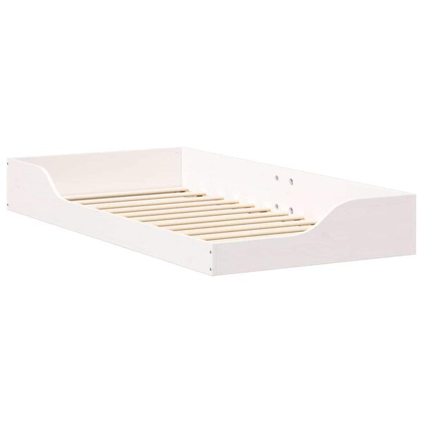 vidaXL Estrutura de cama de chão Branco 75 x 190 cm