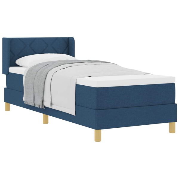vidaXL Cama com Estrado com colch&atilde;o Azul 80 x 200 cm tecido