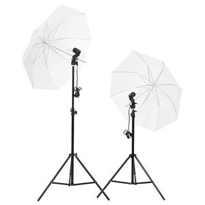 vidaXL Kit de ilumina&ccedil;&atilde;o para est&uacute;dio com trip&eacute;s e sombrinhas