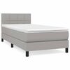 vidaXL Cama com molas/colch&atilde;o 90x190 cm tecido cinzento-claro