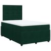 vidaXL Cama boxspring com colch&atilde;o 120x200 cm veludo verde-escuro