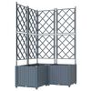 vidaXL Vaso de Jardim 3 unid. Cinzento-claro 80 x 80 x 143 cm PP