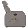 vidaXL Poltrona elevat&oacute;ria de massagens tecido cinzento-acastanhado