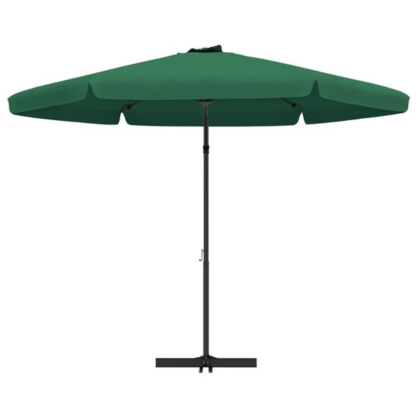 vidaXL Guarda-sol de exterior com poste de a&ccedil;o 300 cm verde