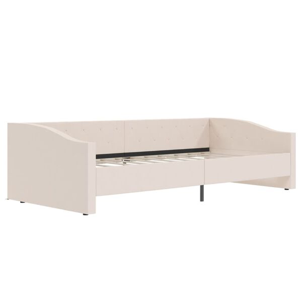 vidaXL Sof&aacute;-cama c/ colch&atilde;o e sa&iacute;da USB 90x200 cm tecido cor creme