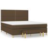 vidaXL Cama com molas/colch&atilde;o 180x200 cm tecido castanho-escuro