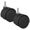 vidaXL Roda 2 pcs Preto e Prata 40,1 x 40,1 x 37,8 mm Ferro e PP