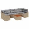vidaXL Conjunto de Sof&aacute; de Jardim 8 unid. Bege e Cinza Claro vime PE