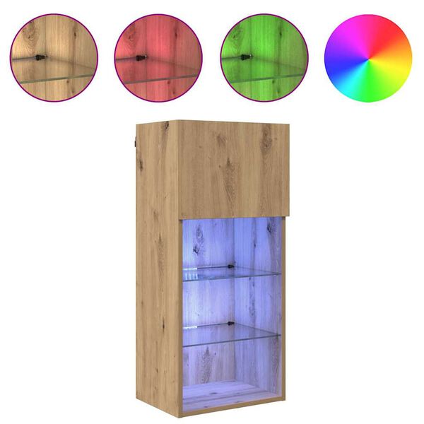 vidaXL Arm&aacute;rio de TV Montado na Parede Carvalho Artesanal