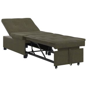 vidaXL Sof&aacute;-Cama Verde Ex&eacute;rcito 194 x 67 x 82 cm Tecido Huahua