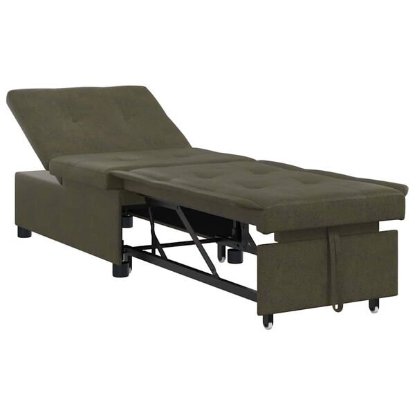 vidaXL Sof&aacute;-Cama Verde Ex&eacute;rcito 194 x 67 x 82 cm Tecido Huahua