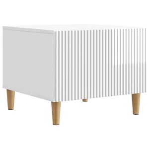 vidaXL Mesa de centro com gaveta Branco Brilhante 49 x 50 x 40 cm