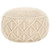 vidaXL Pufe artesanal macram&eacute; 45x30 cm algod&atilde;o