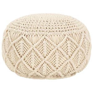 vidaXL Pufe artesanal macram&eacute; 45x30 cm algod&atilde;o
