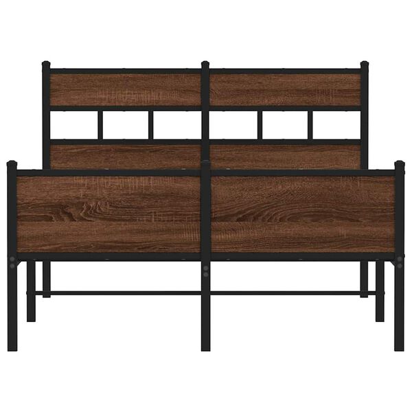 vidaXL Estrutura cama s/ colch&atilde;o derivados madeira carvalho castanho