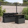 vidaXL Conjunto de Sofá de Jardim 5 pcs Preto Rattan Sintético
