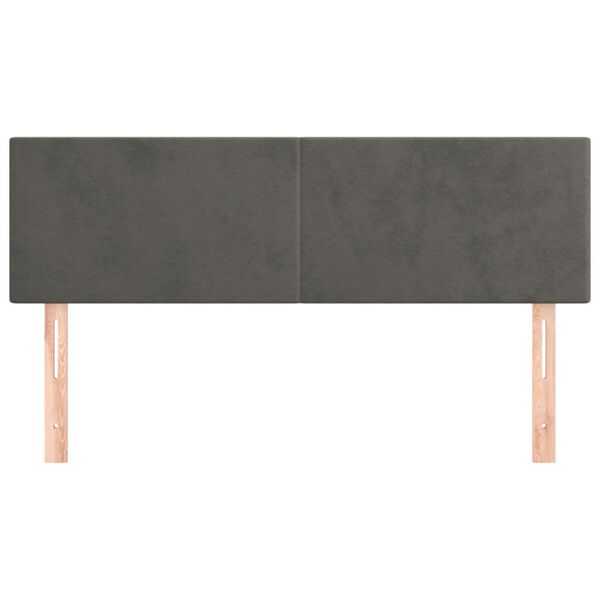 vidaXL Cabeceira de cama 2 pcs veludo 72x5x78/88 cm cinzento-escuro